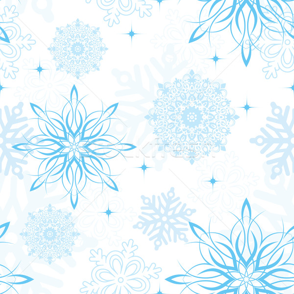 Seamless Snowflake Wallpaper Vector Illustration Vadym Nechyporenko