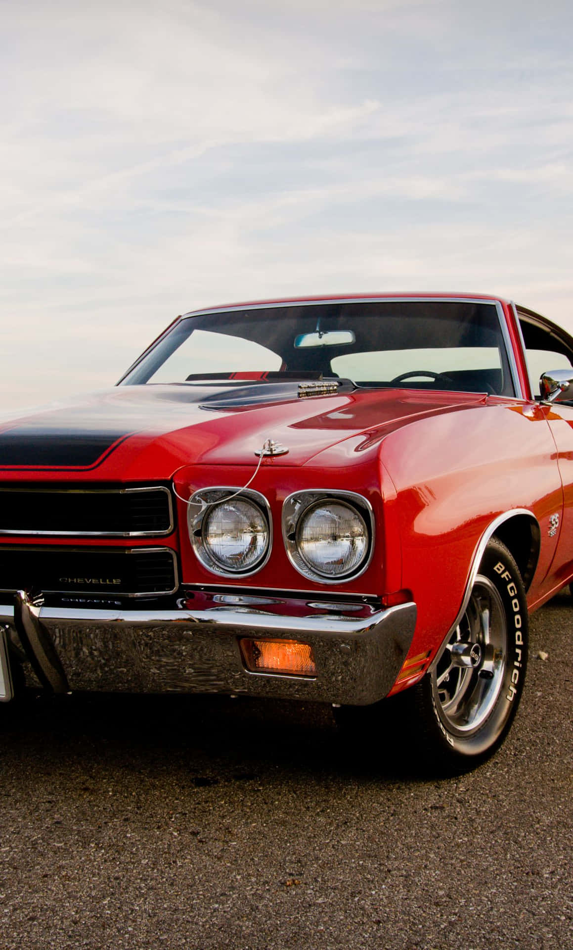 Classic Red Chevrolet Chevelle Car iPhone Wallpaper