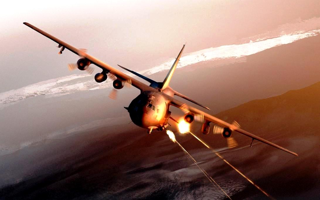 Wallpaper AC130 air support gunship Lockheed US Air Force  groundattack aircraft flares Military 1632