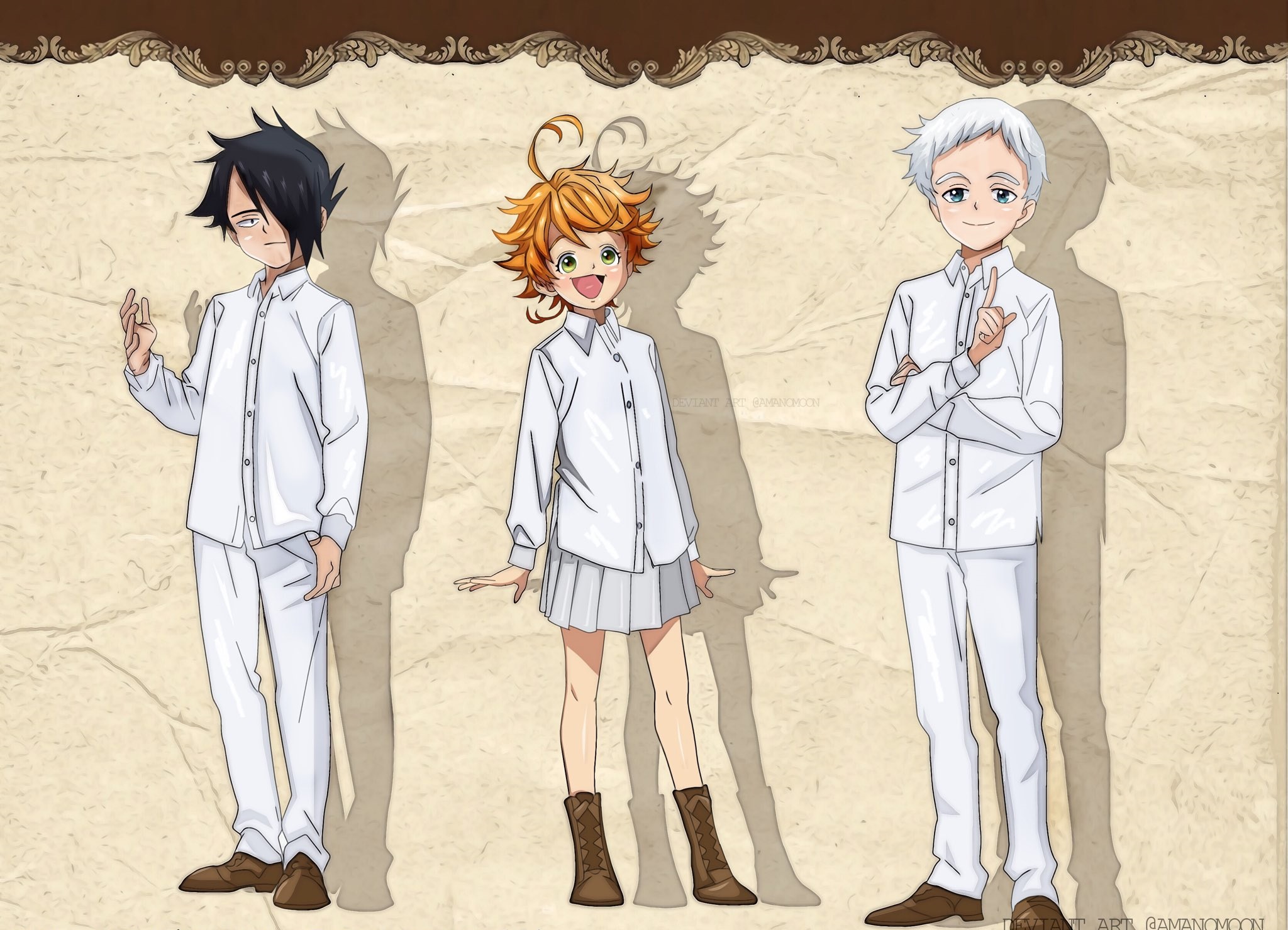 Ray Norman And Emma The Promised Neverland HD Wallpaper