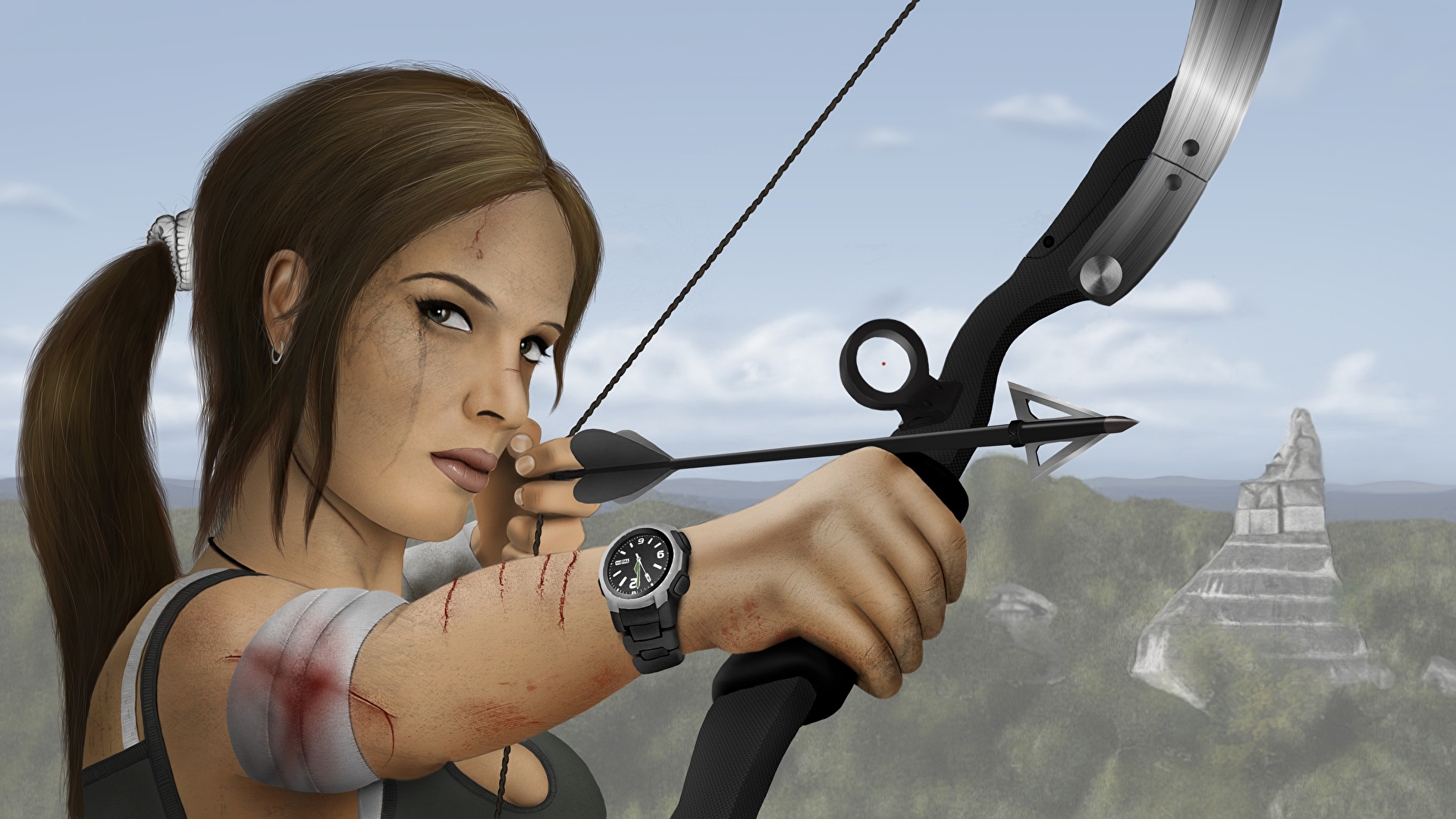 Desktop Wallpaper Girls Tomb Raider Archers Lara