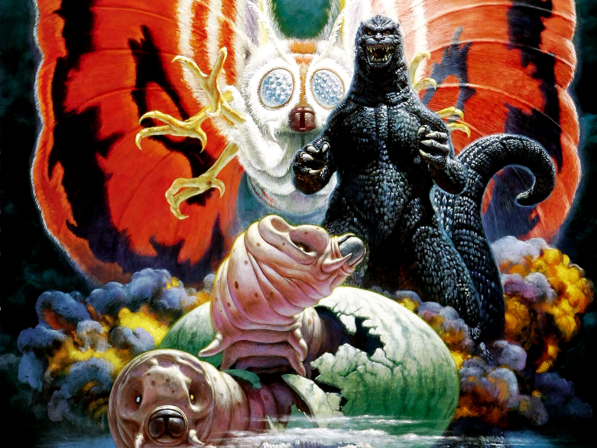 Godzilla Vs Mothra HD Wallpaper Background Image