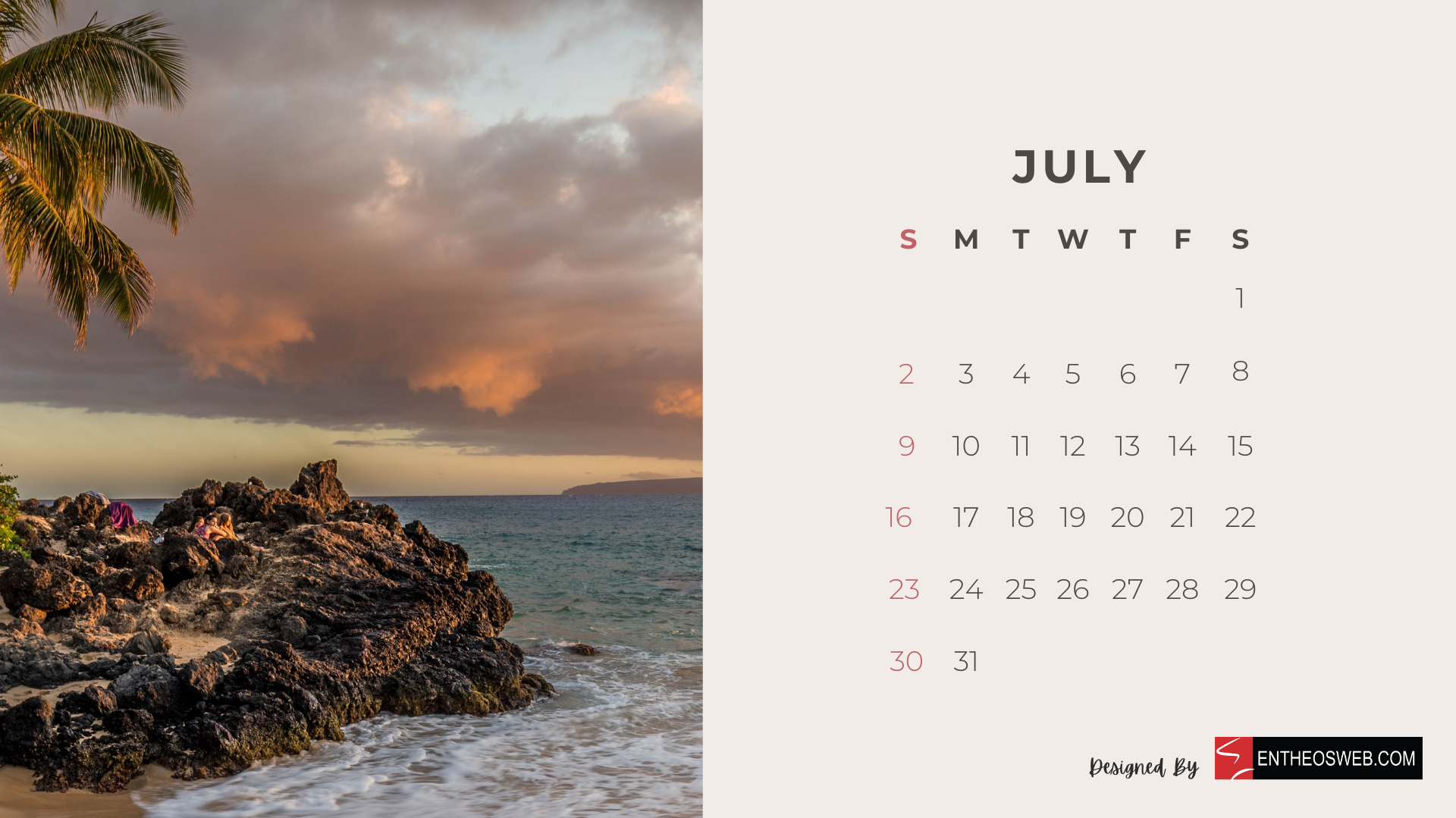 Beaches Calendar Desktop Wallpaper Entheosweb