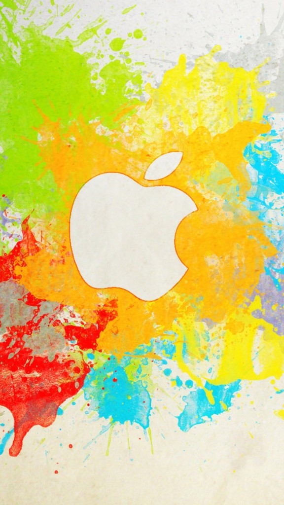 Coloful Hand painted Apple Logo Wallpaper   iPhone Wallpapers 576x1024