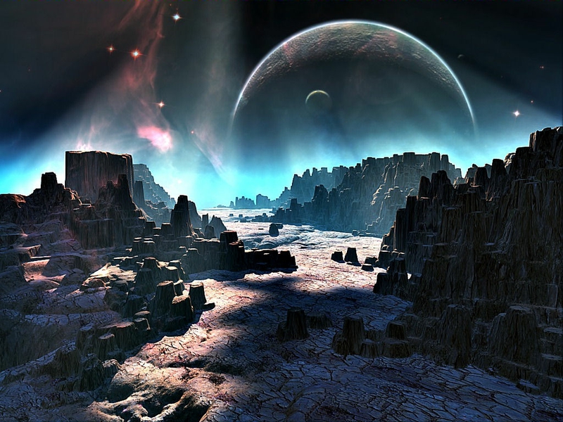 Moon Nebula Alien World Space Plas HD Desktop Wallpaper
