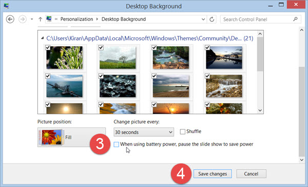 How To Run Desktop Background Slide Show In Battery Mode Windows