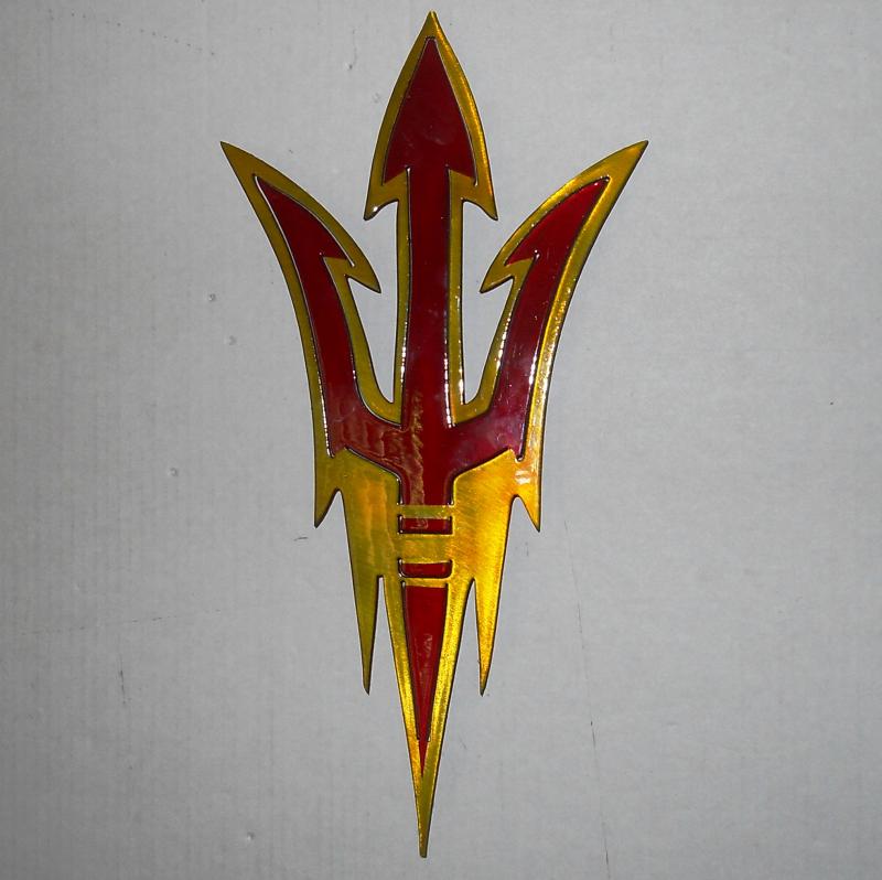 Arizona State Sun Devils Fork Shield Custom Logo X Metal Art