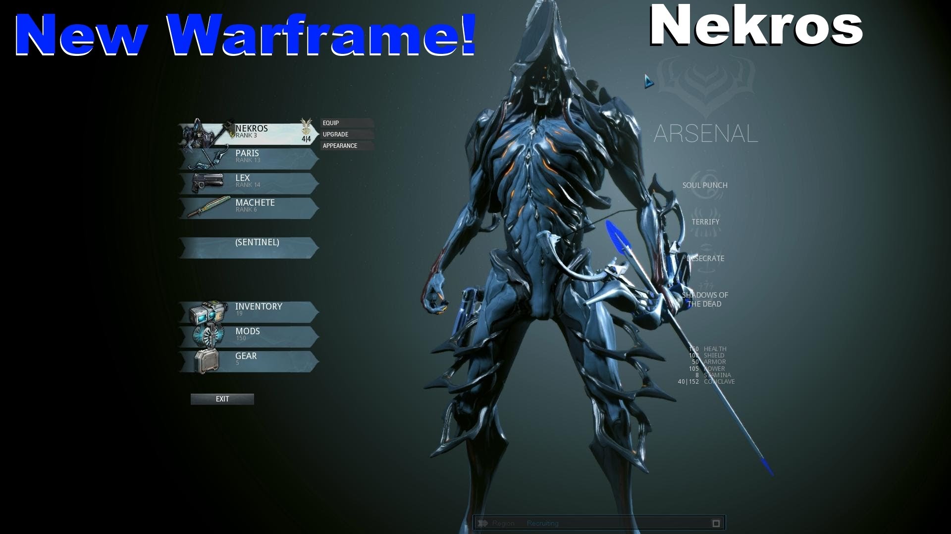 New Warframe Nekros Gameplay Powers HD 1080p