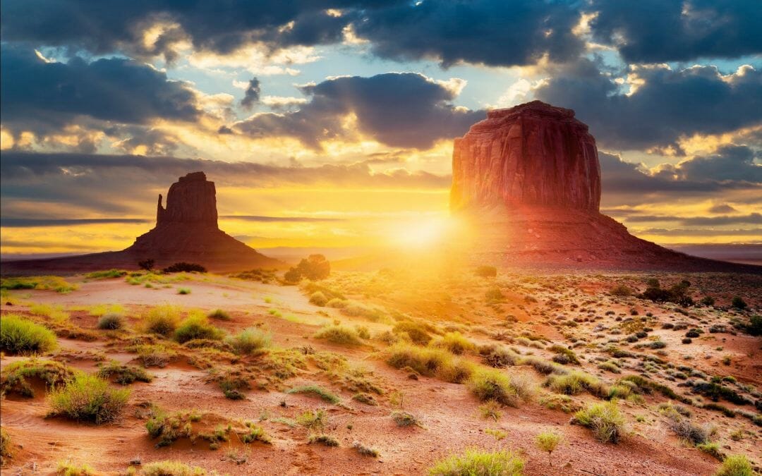 Clouds Landscape Navajo Utah Arizona Canyon Glow Sun