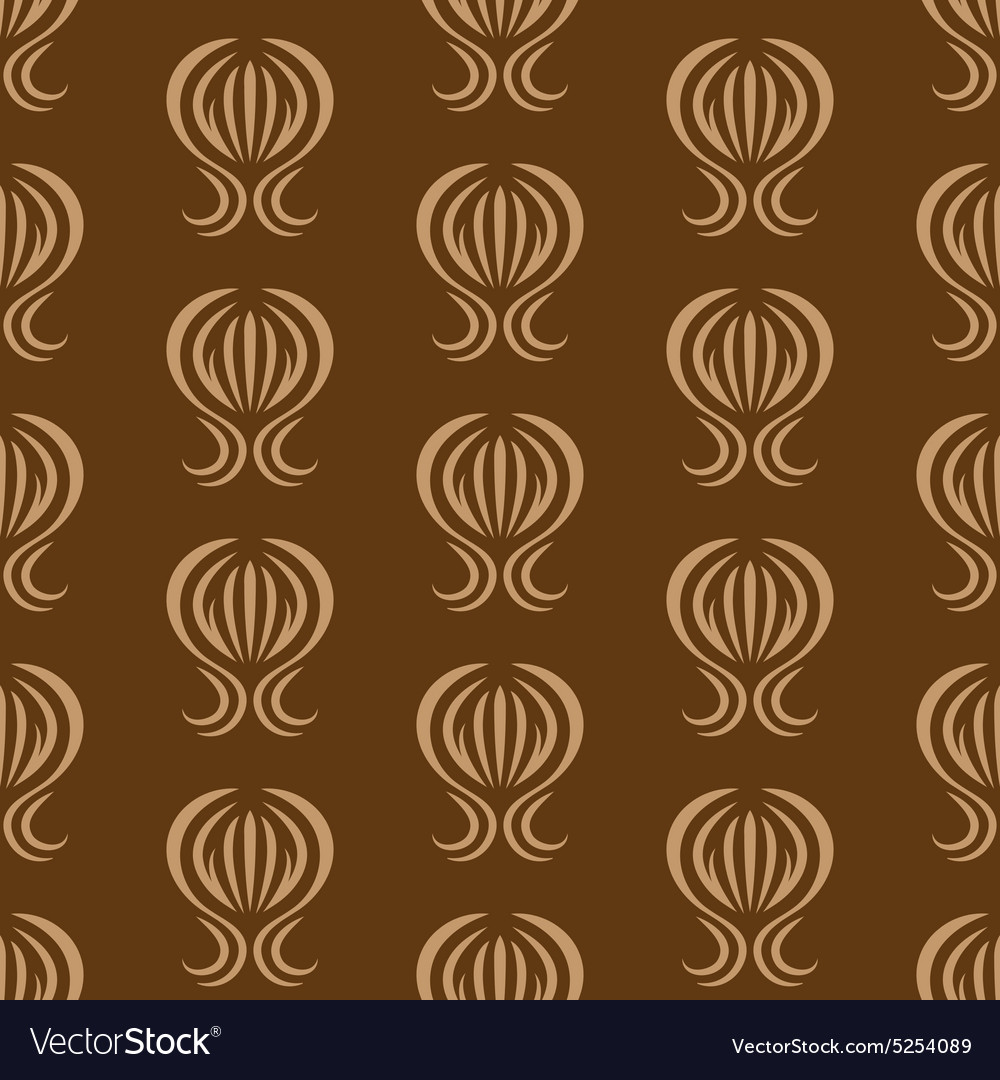 Wallpaper With A Repeating Pattern On Brown Vector Image