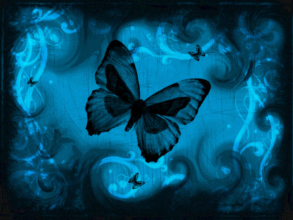 wallpapers Blue Butterfly Art Wallpapers