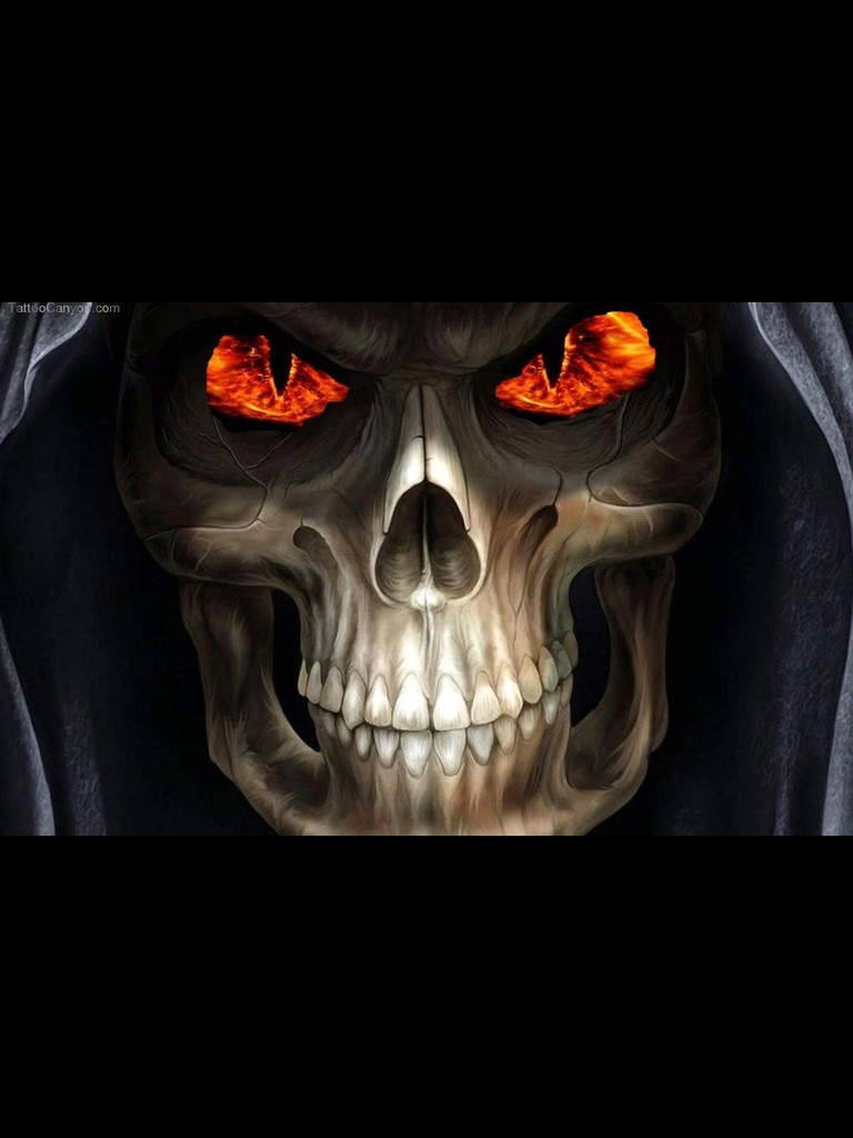 Skull Wallpaper Tattoo Grim Reaper Horror Picture