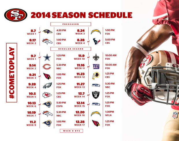 the 2015 san francisco 49ers schedule photo credit 49ers