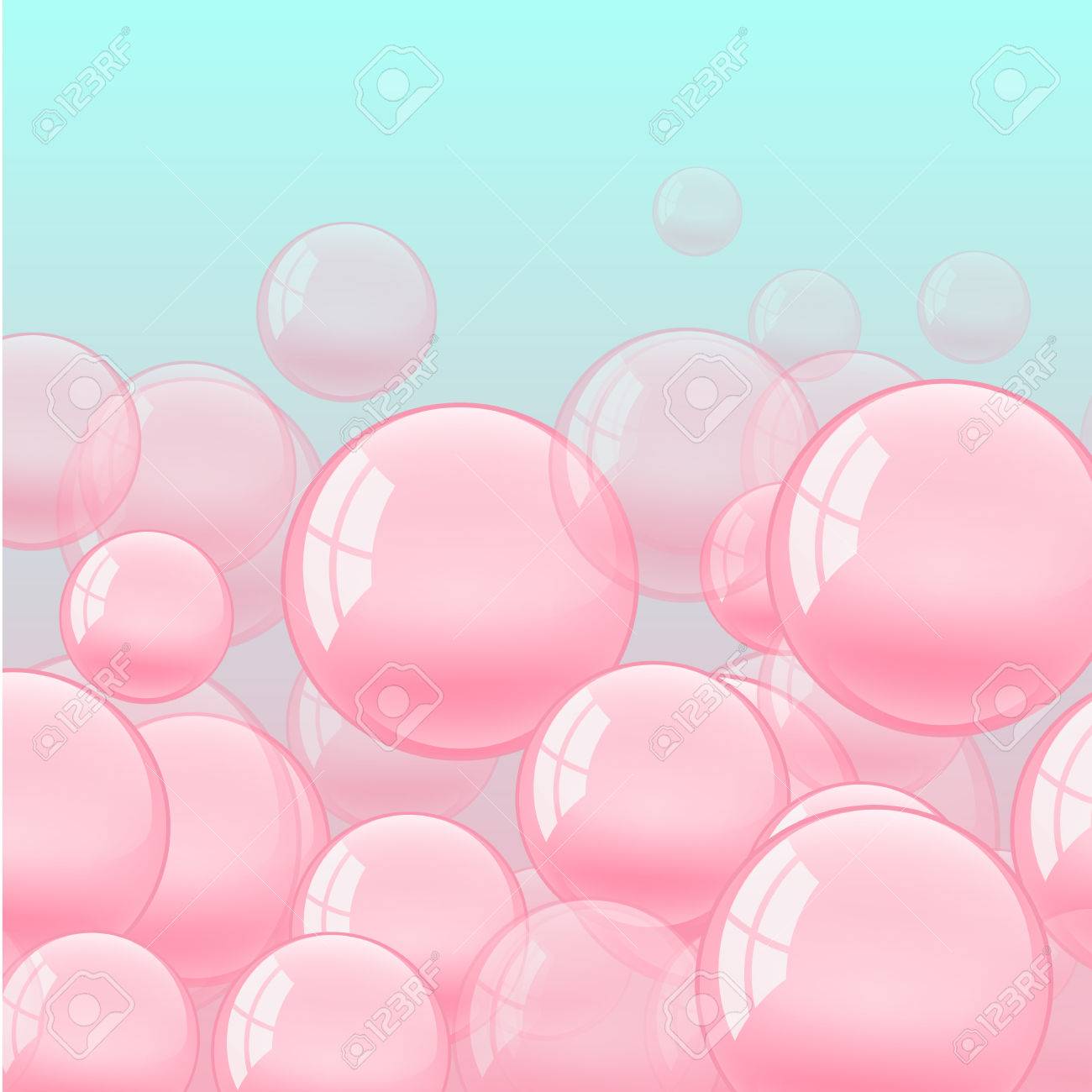 Background With Bubble Gum Flat Bright Illustration Royalty