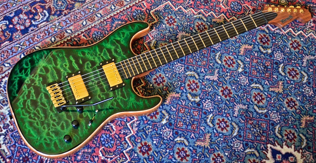 Green Quilted Maple Guitar Top