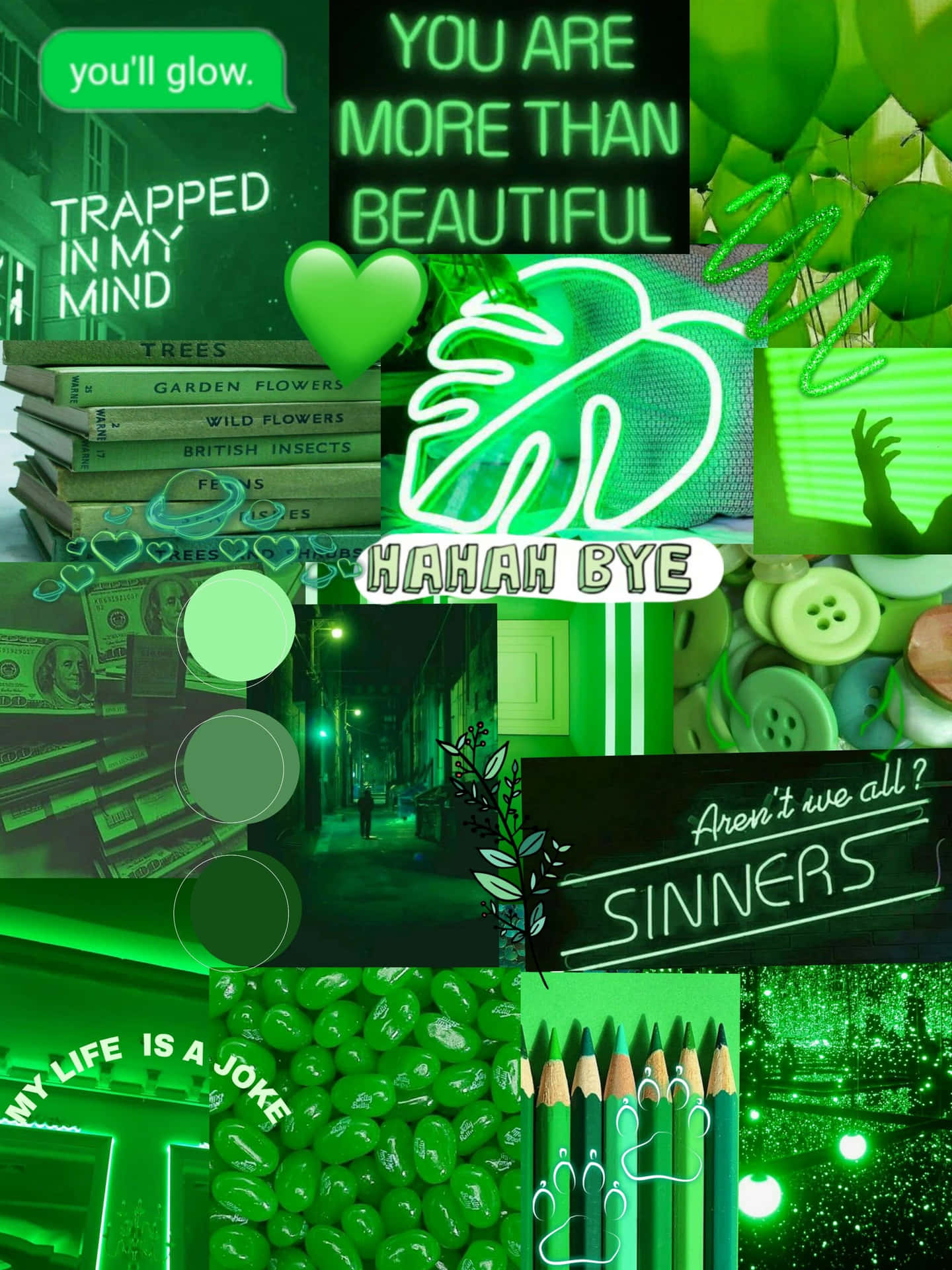 Neon Green Aesthetic Picture Wallpaper