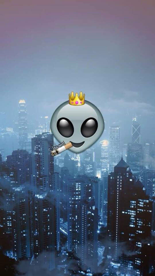 Alien Background Emoji Queen Smoke Wallpaper Image By