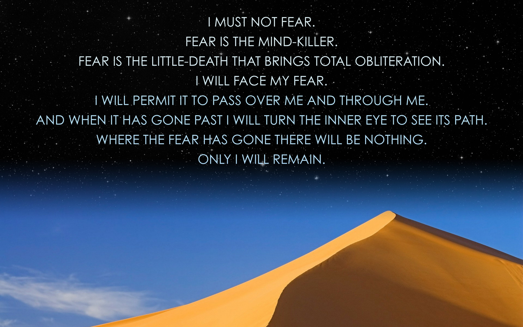 Quote On Fear Wallpaper