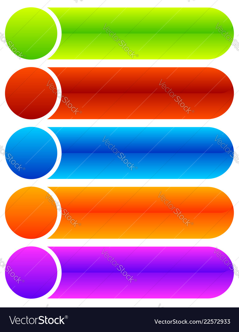 Set Oblong Button Banner Background In Royalty Vector