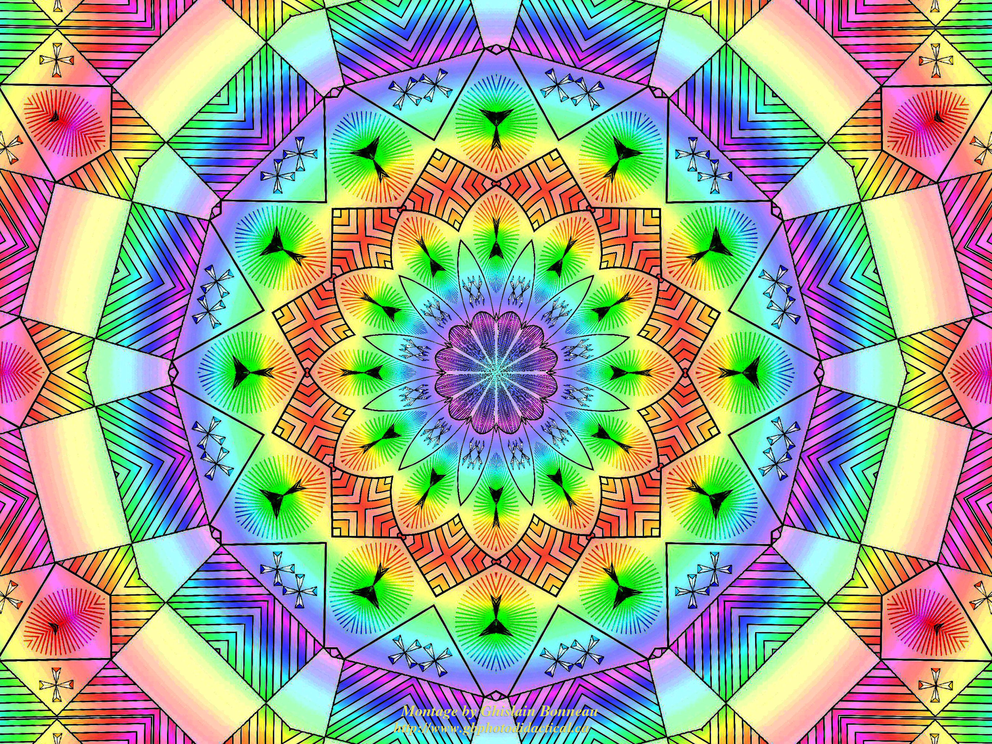 Wallpaper Psychedelic Kaleidoscope Positive Image Of