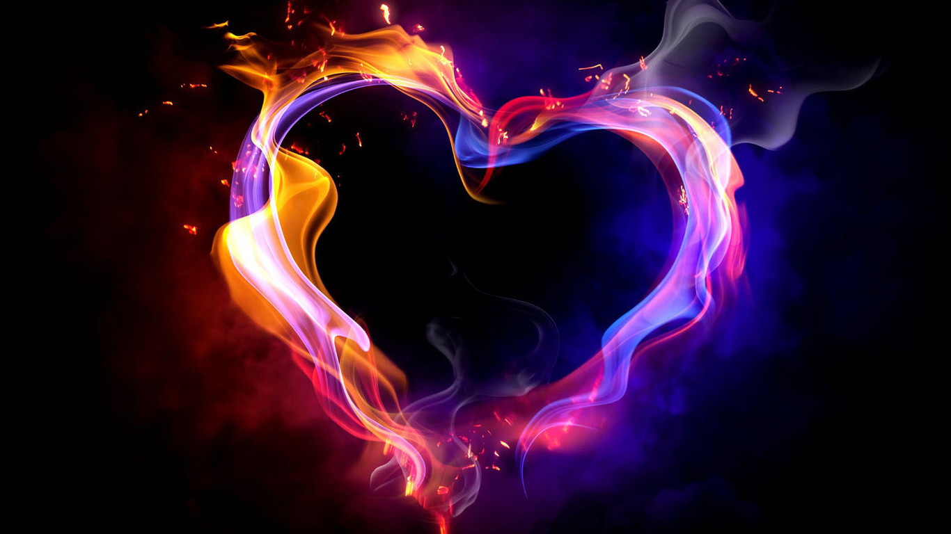 Beautiful Heart Made Of Magic Flame