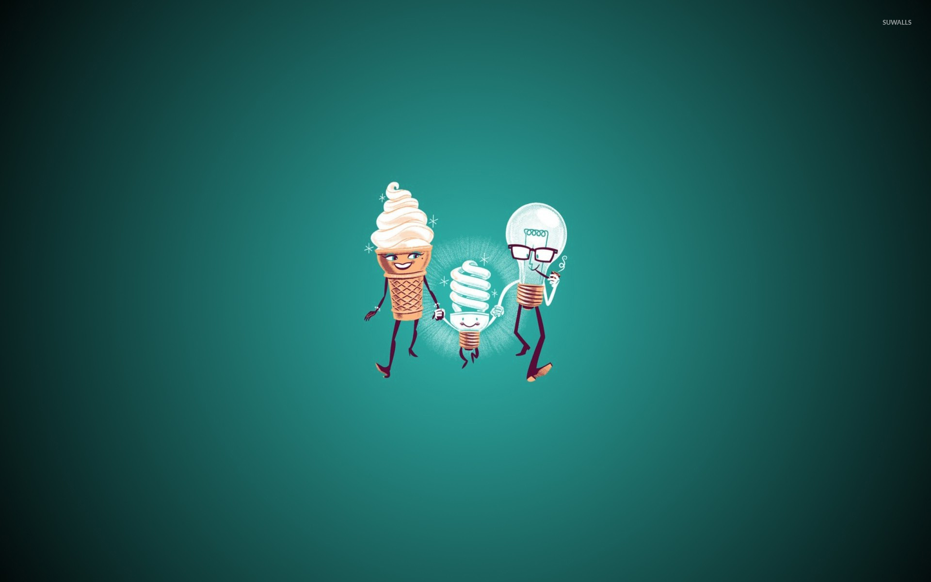Ice Cream And Bulb Family Wallpaper Funny