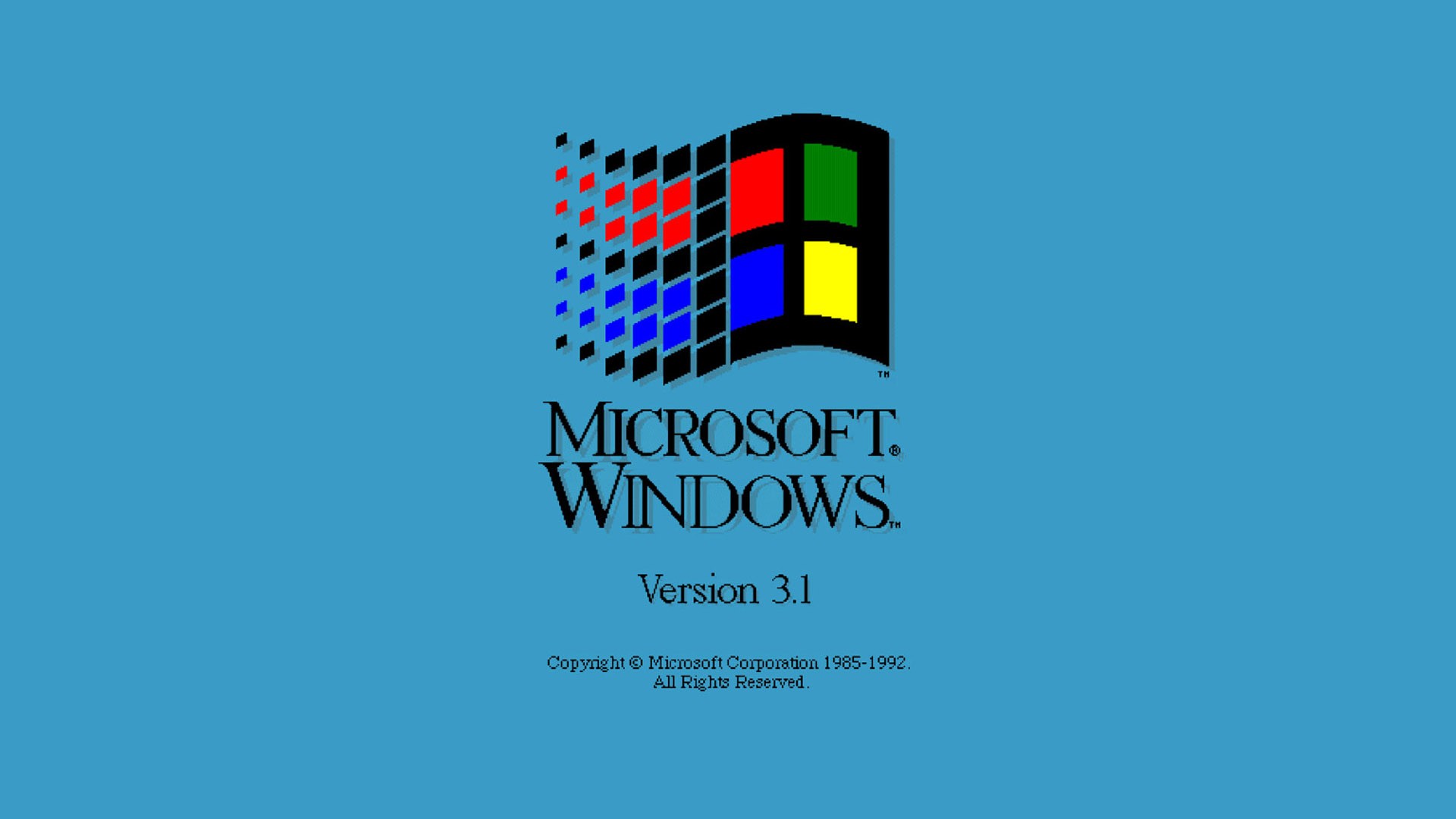 Minimalism Blue Background Window Vintage Pixels Microsoft