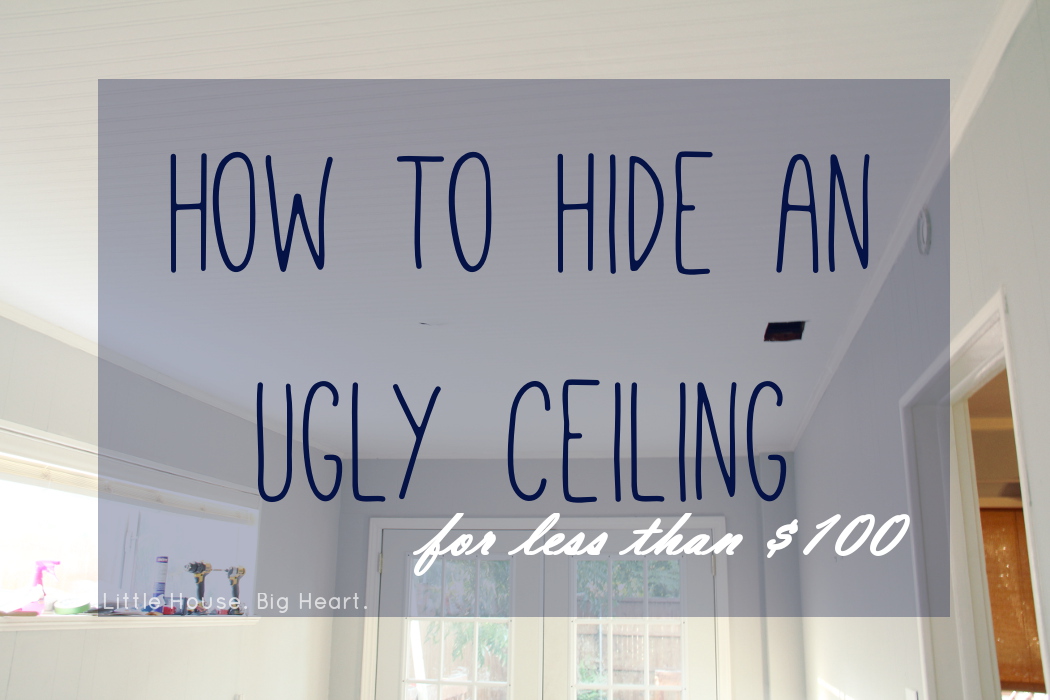 our tutorial on how to hide an ugly ceiling with paintable wallpaper