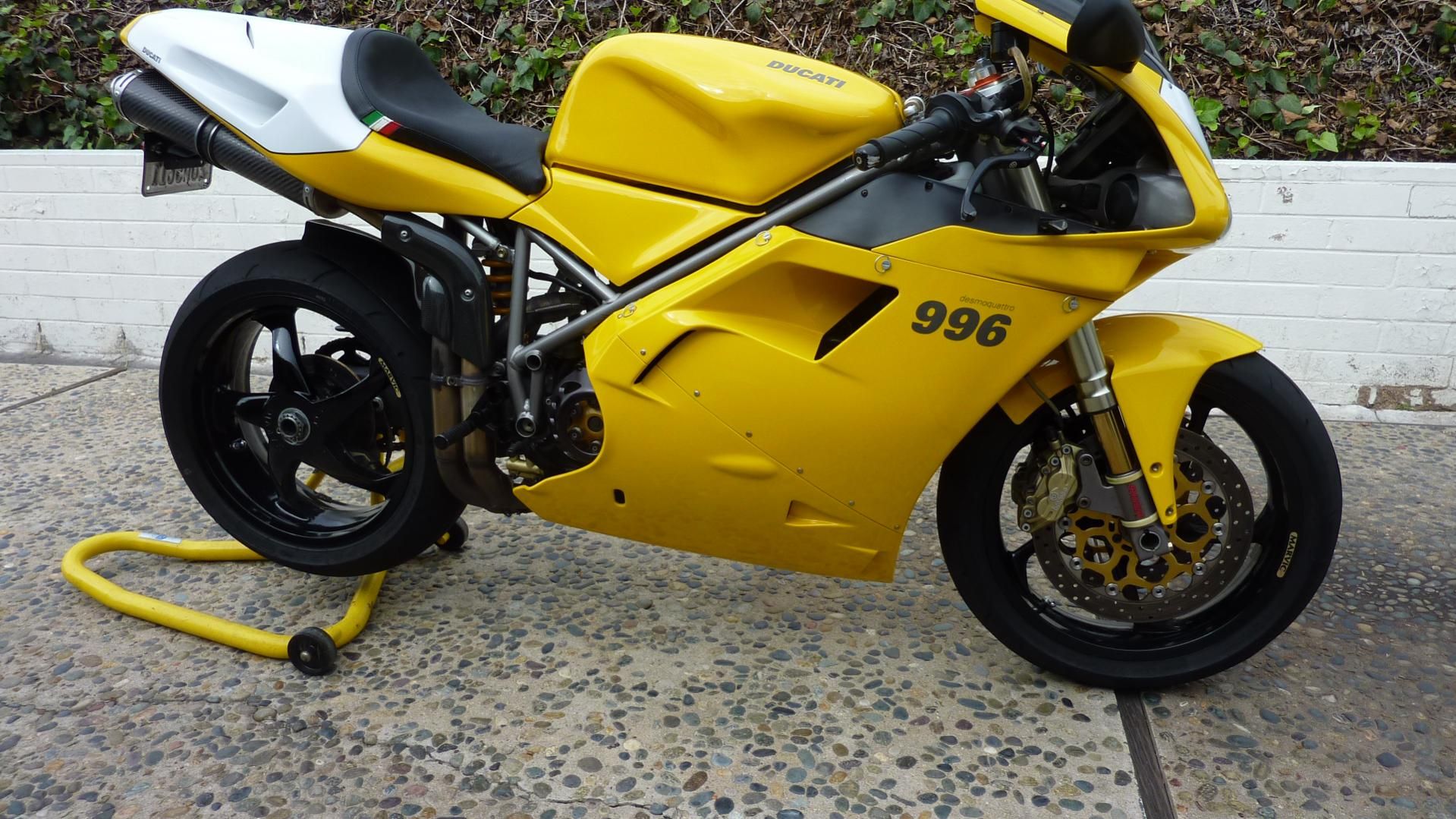 Ducati 996 Motorcycle in Yellow and White