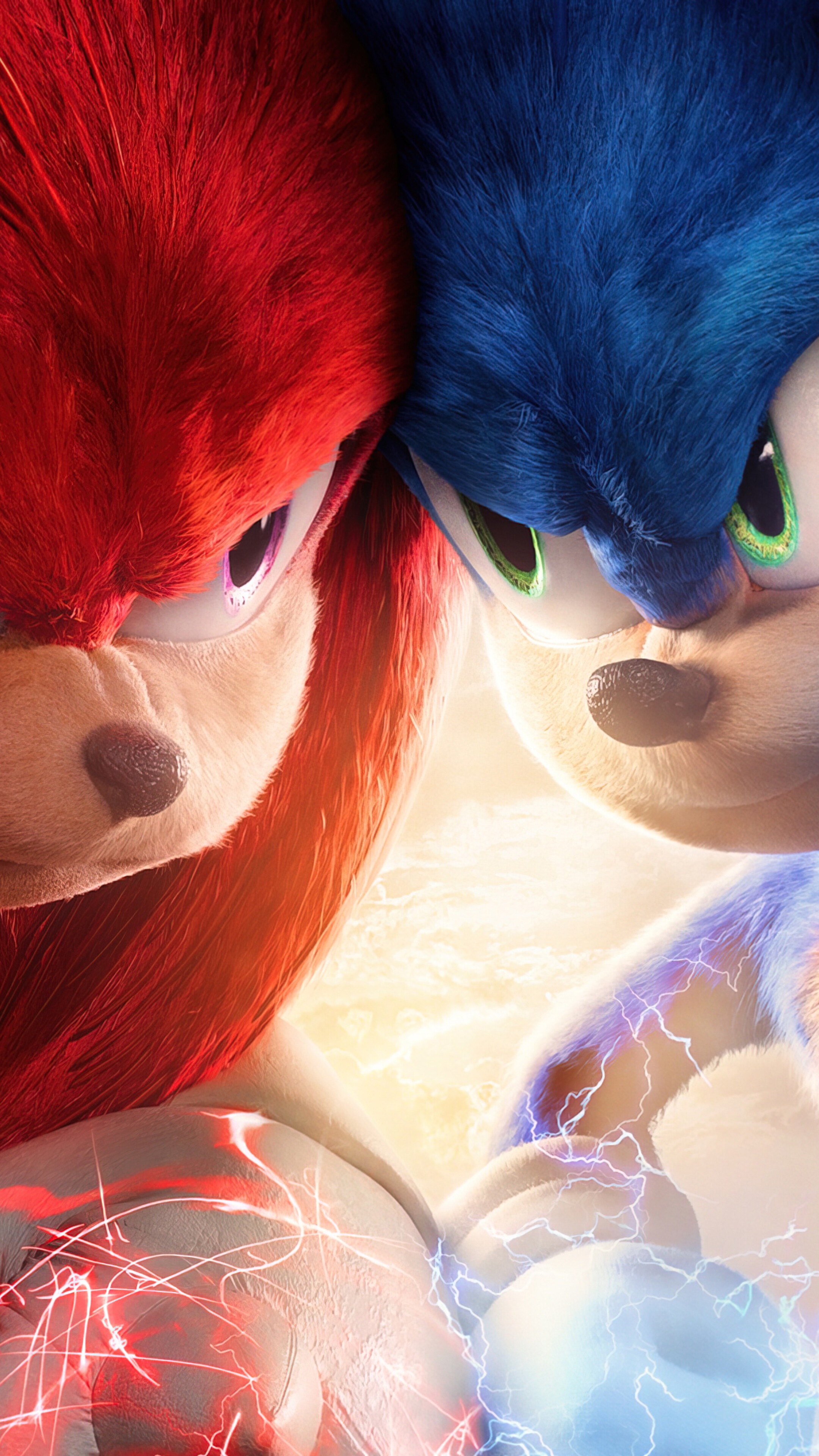 Sonic vs Knuckles Sonic The Hedgehog 2 4K Wallpaper iPhone HD