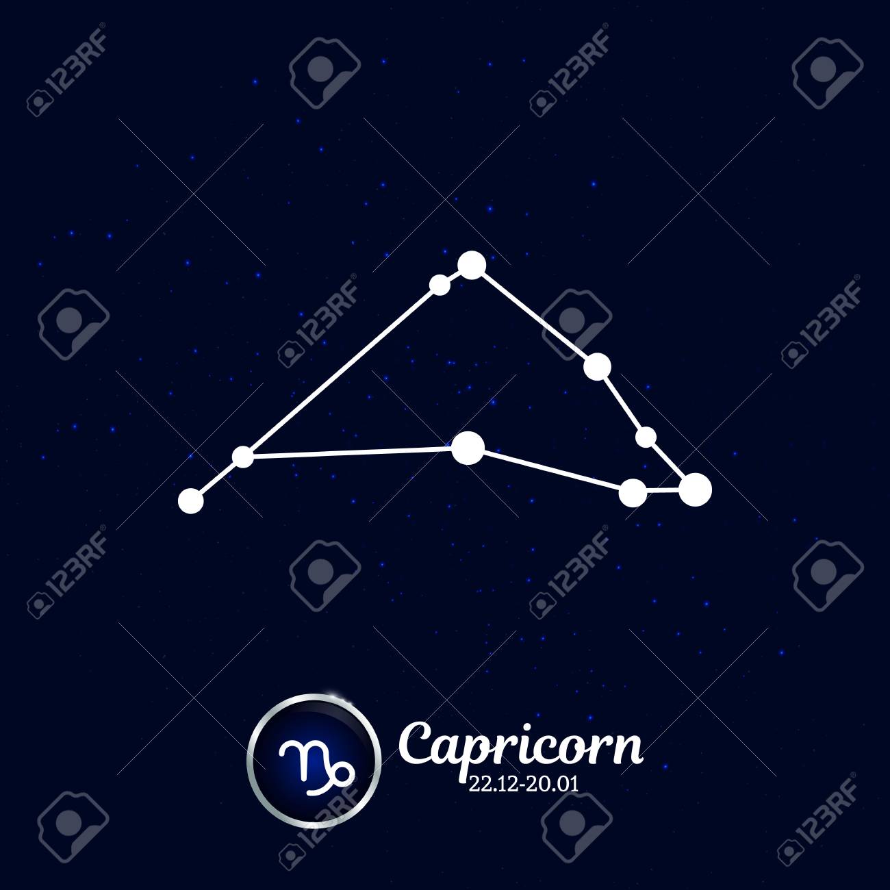 Horoscope Capricorn Zodiac Icon Constellation Vector