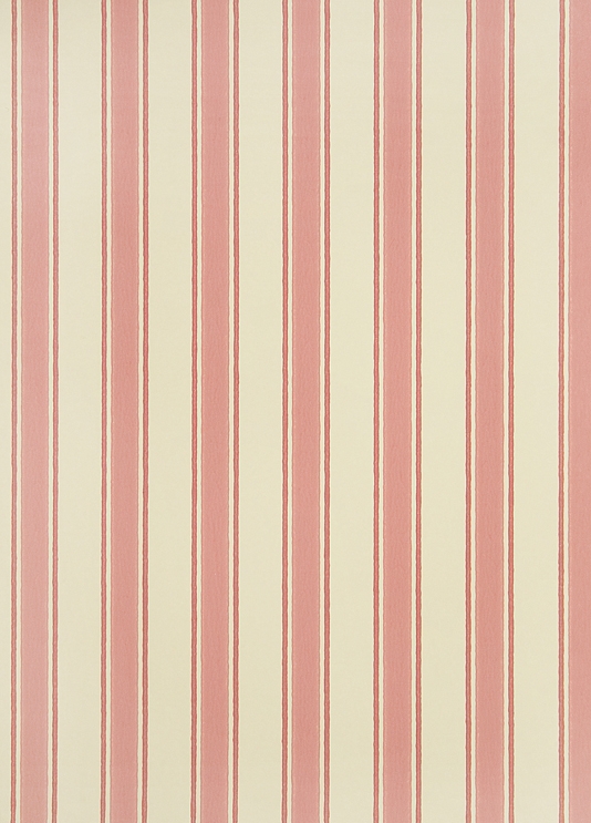 Stripe Wallpaper Striped On Cream With Dark Pink
