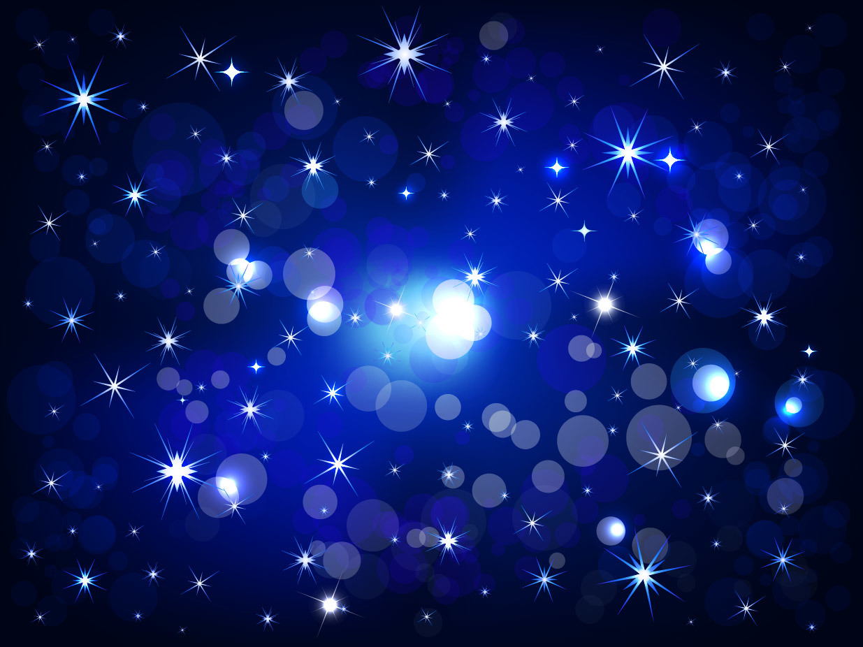 Shiny Bokeh With Starlight Night Background Vector