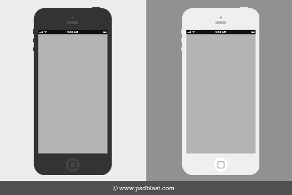 Flat iPhone Wireframe Design Template Psd By Psdblast