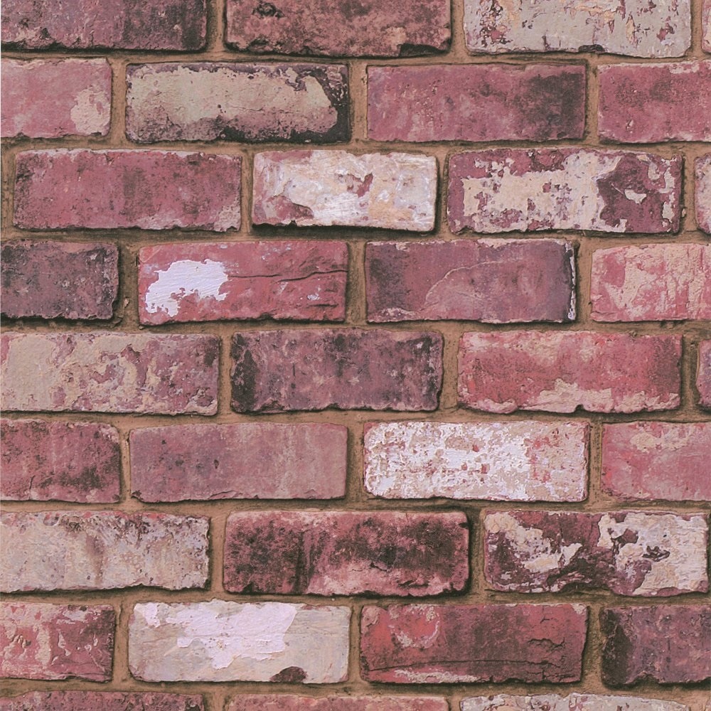 Graham Brown Wayne Hemingway Red Brick Effect Wallpaper