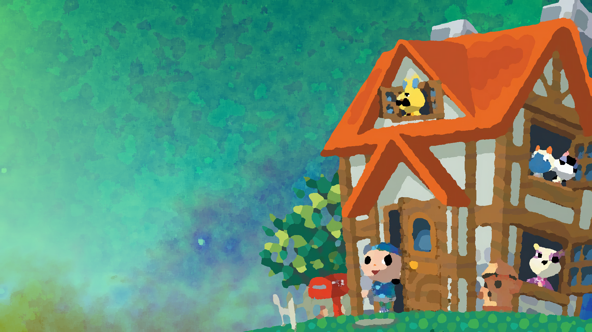 Wallpaper ID Animal Crossing game art house Male free