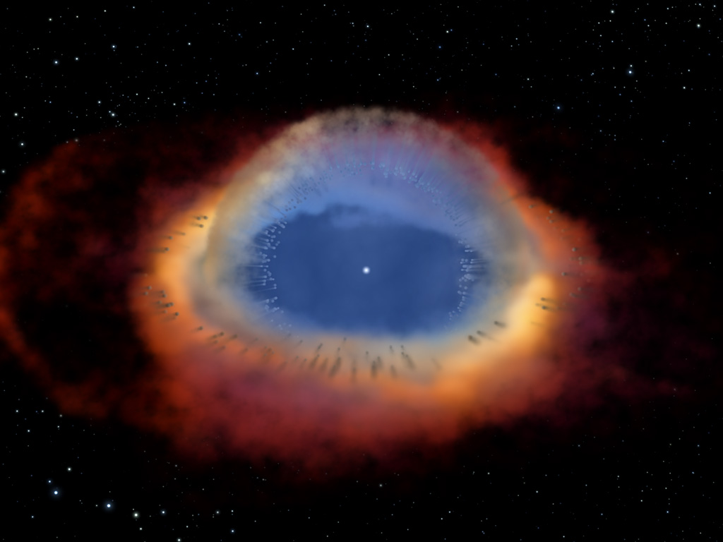 Helix Nebula Model artists impression ESAHubble