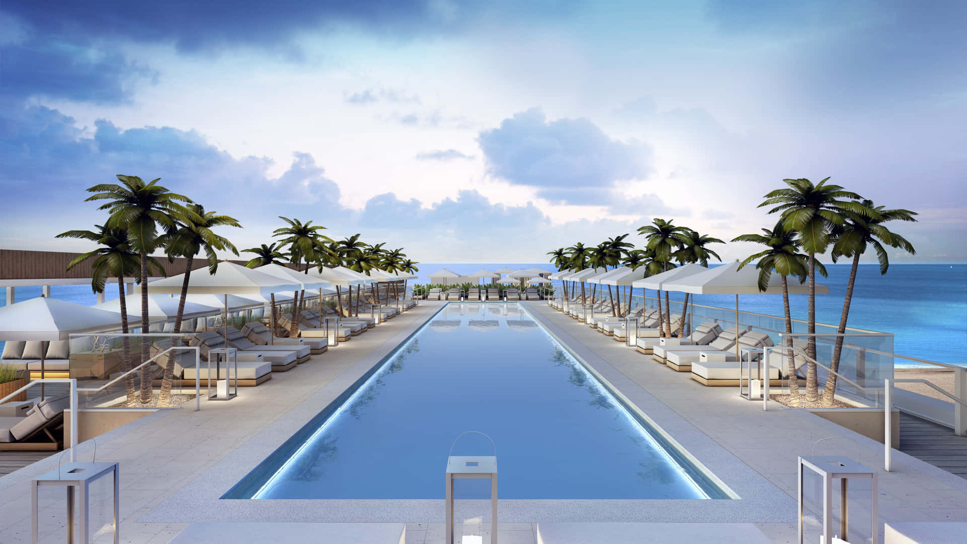 Enjoy A Vibrant Miami Sunset Against The High Wallpaper