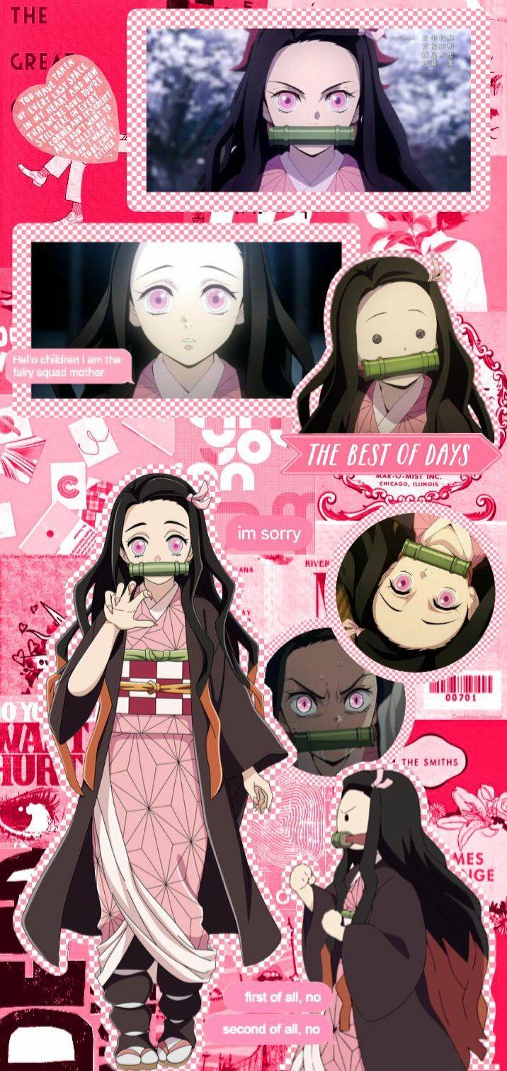 Nezuko Lockscreen Pink Wallpaper Anime Cute