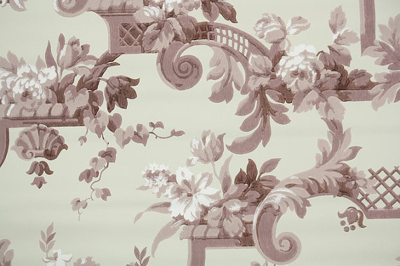 Listing 1940s Vintage Wallpaper Victorian Floral