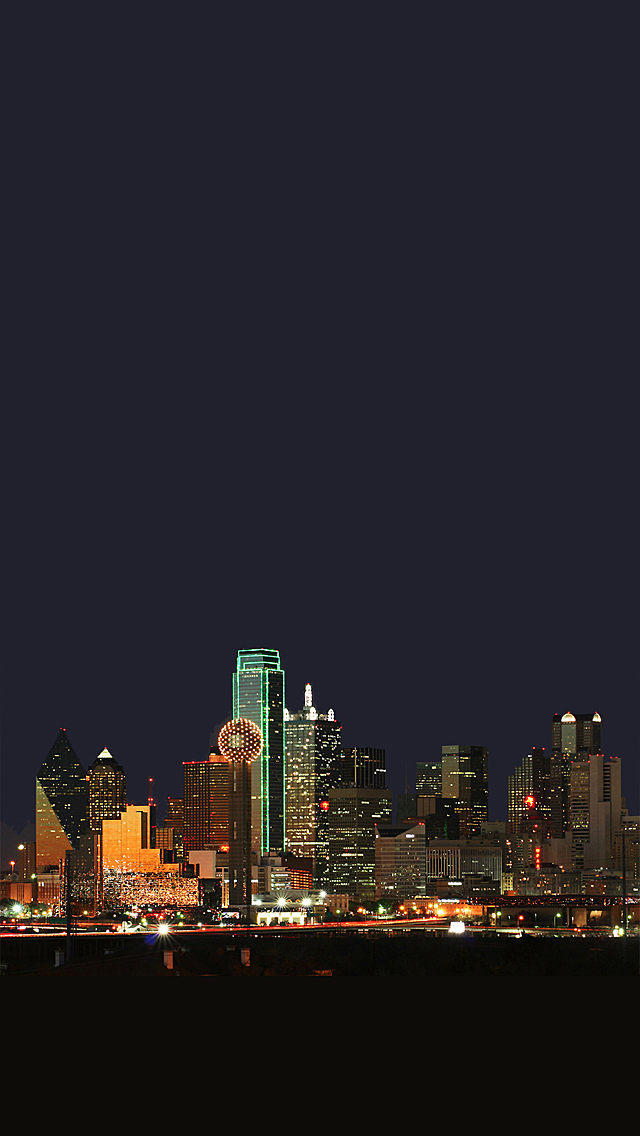 Dallas Texas Night Skyline iPhone 5 Wallpaper 640x1136