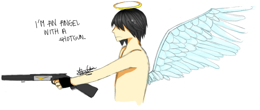 An Angel With A Shotgun By Kuropple