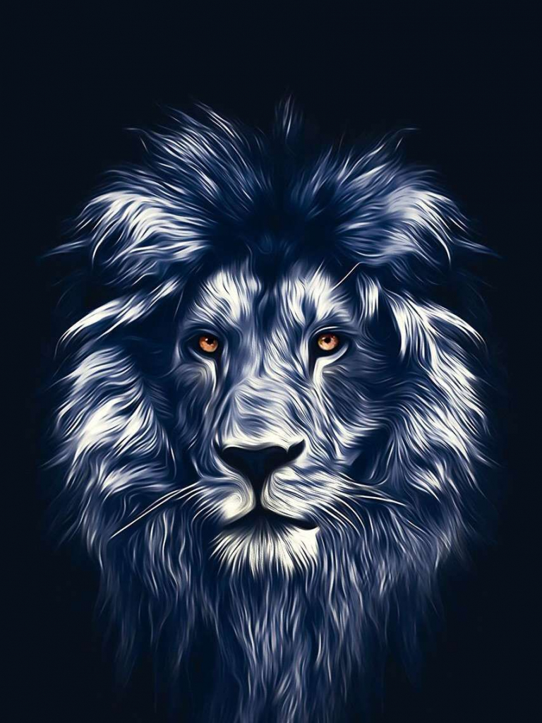 Lion Face Art iPhone Wallpaper Painting