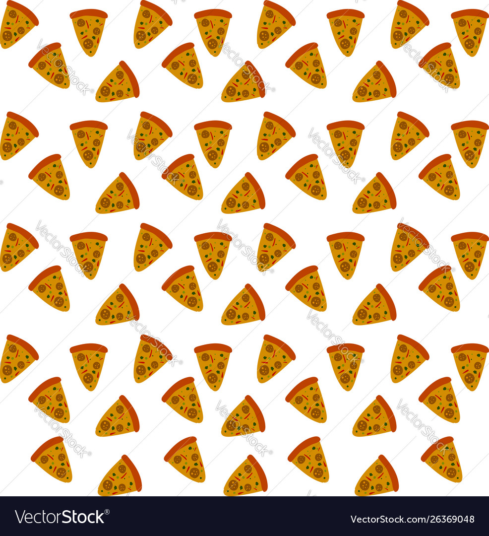 Pizza wallpaper on white background Royalty Free Vector