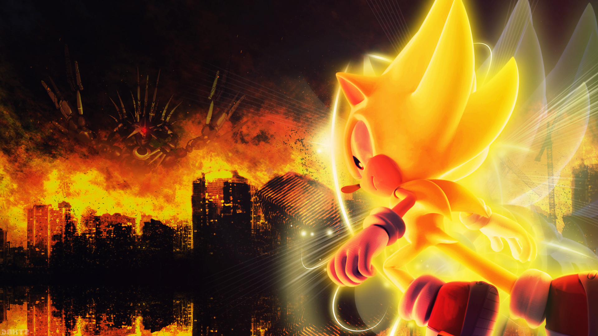 Super Sonic Vs Metal Overlord Wallpaper By