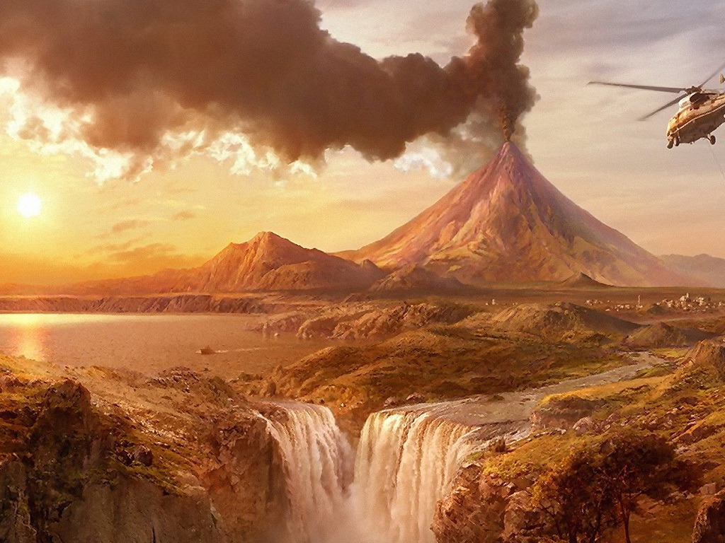 Volcano Eruption Wallpaper HD Background