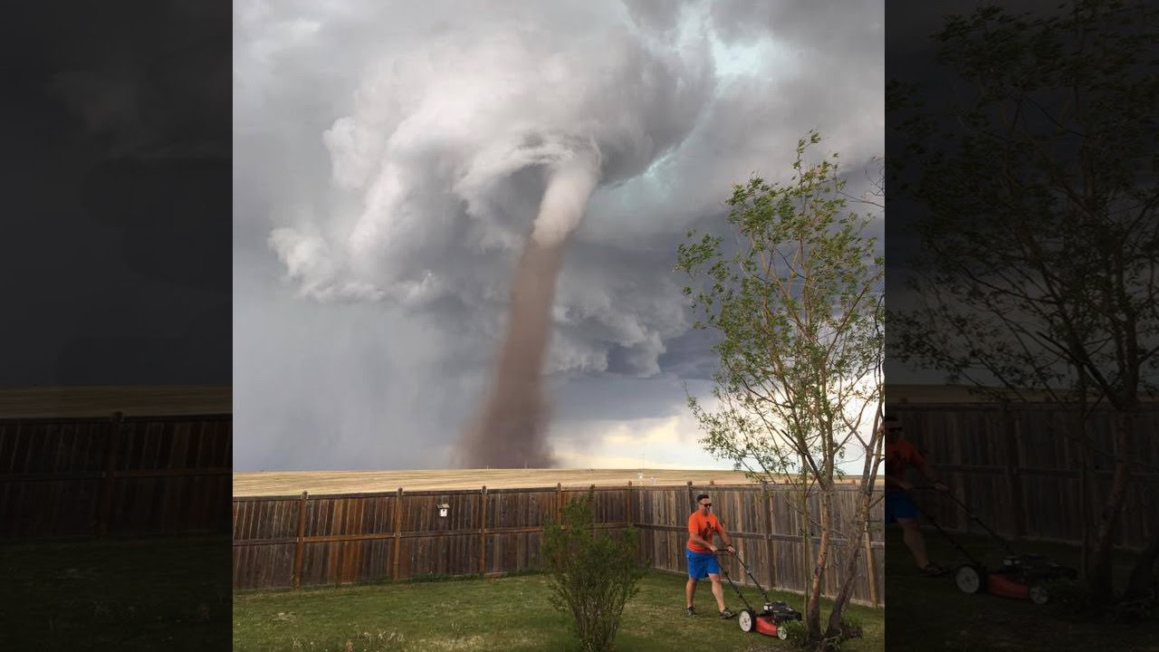 Man Who Mowed Lawn With Tornado In Background I Just Kept My Eye
