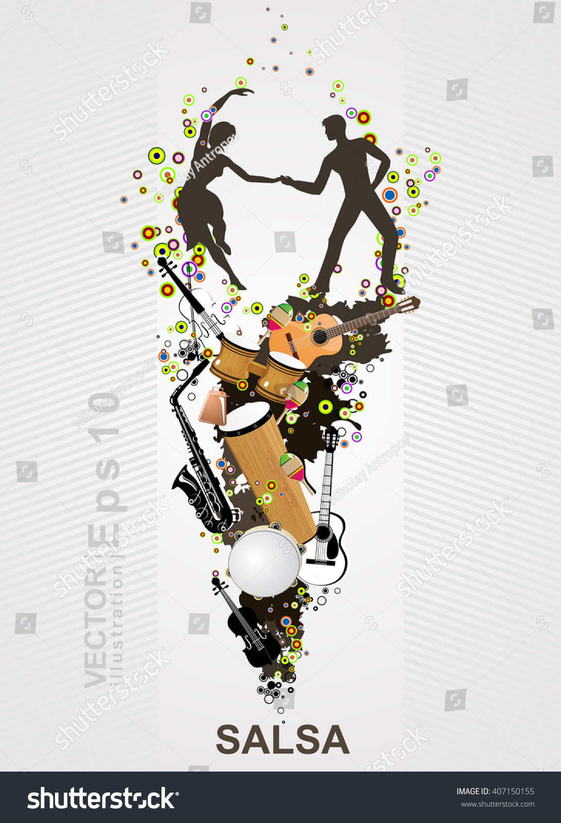 Salsa Poster Background Dance Stock Vector Royalty