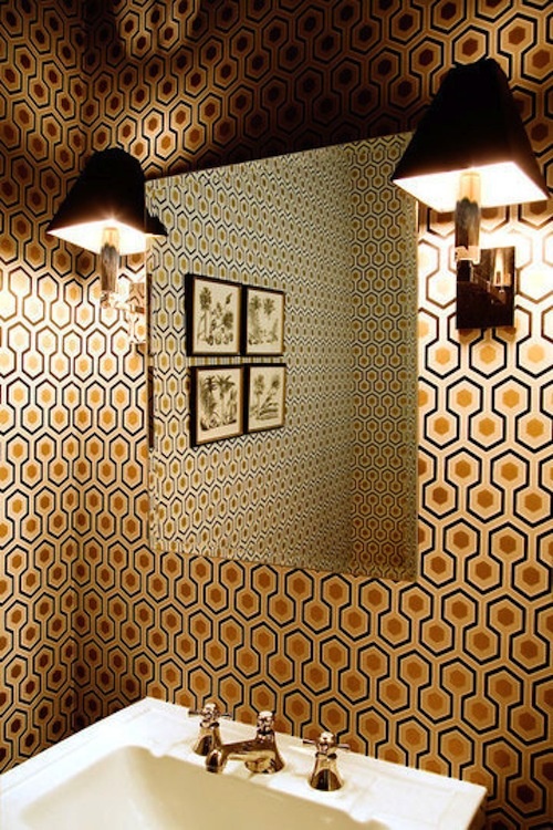 Wallpapered Cloakrooms Powder Rooms Hexagons Sons And Wallpaper