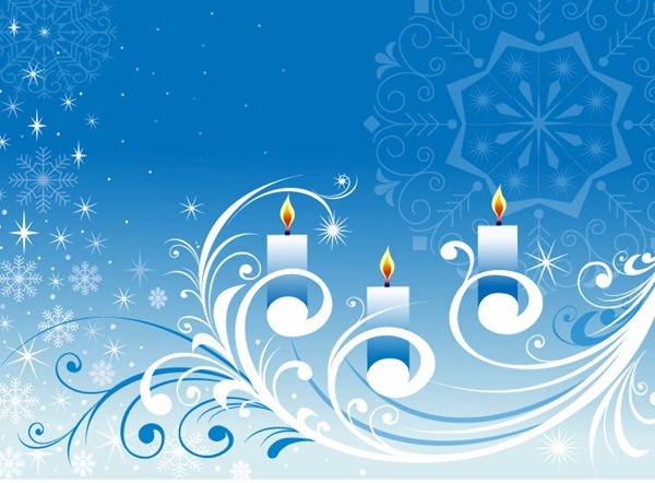 Vector Archive Abstract Floral Candles Christmas Background